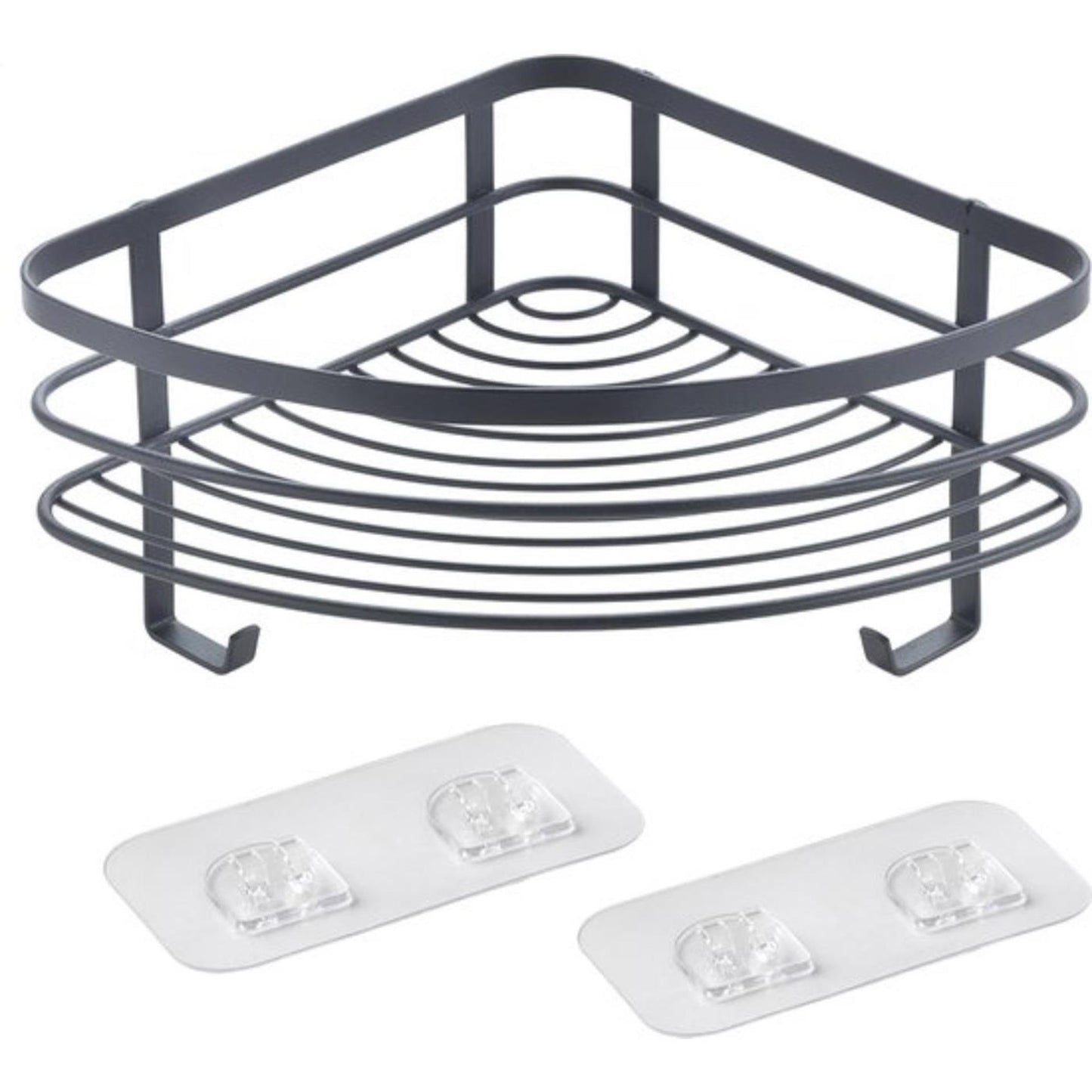 Estante esquinero de ducha Metaltex negro mate