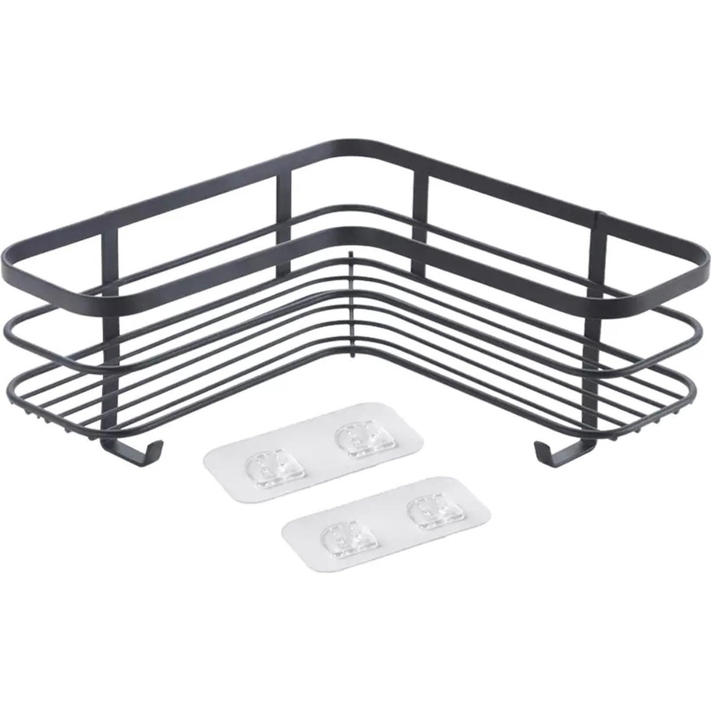 Estante esquinero de ducha Metaltex negro mate