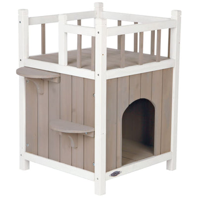 Trixie Kattenhuis Cat's Home con Balcony Grey White