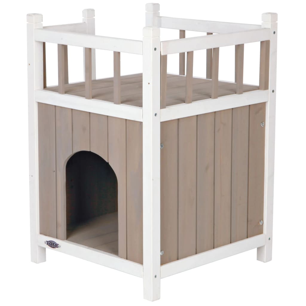 Trixie Kattenhuis Cat's Home con Balcony Grey White