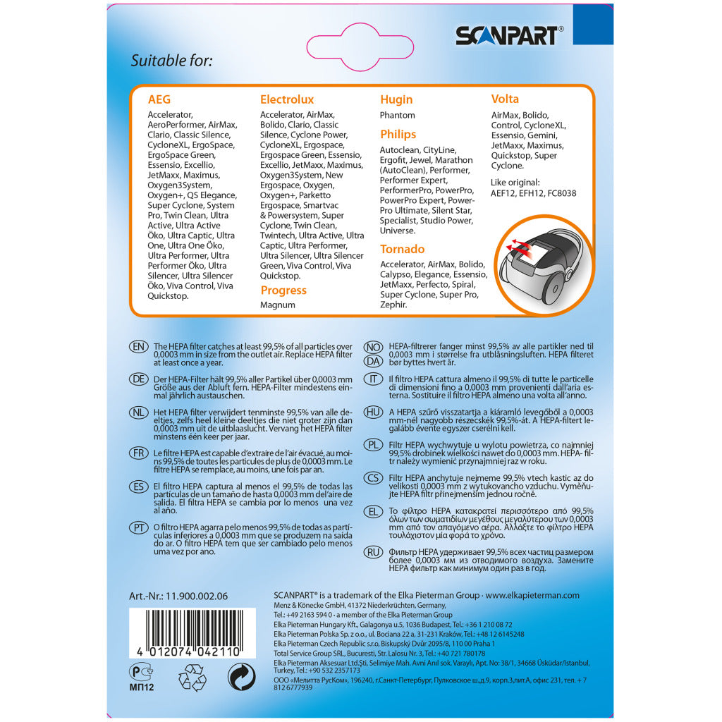Filtro scanpart phi ele clase s efh12