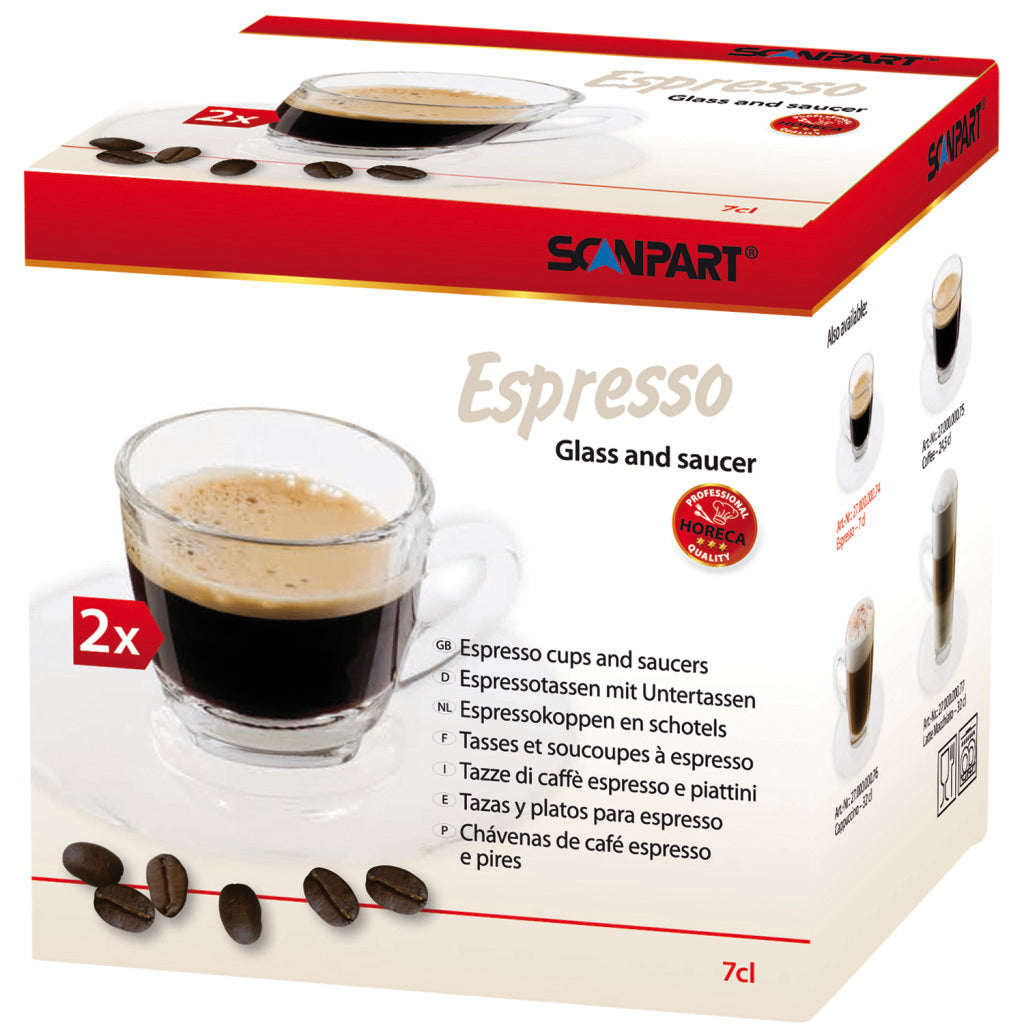 Scanpart Scanpart Espresso Kop en Schotel 7cl 2 Stuks