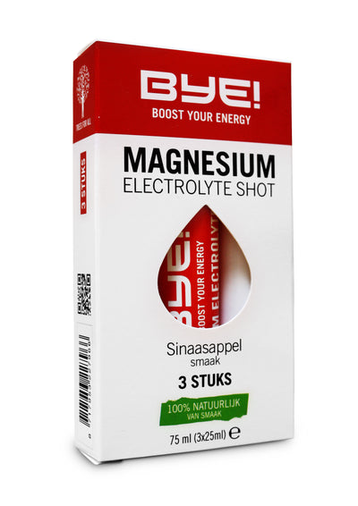 Bye! Electrolyte Magnesium Shot sinaasappelsmaak (3 stuks)