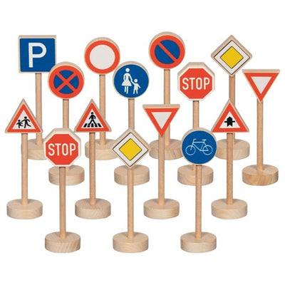 Set da traffico in legno Goki, 15dlg.