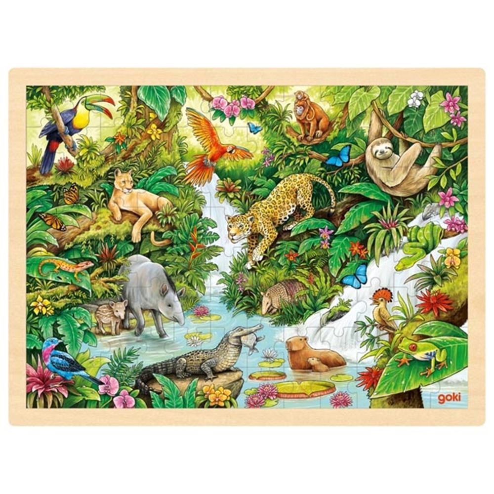 Goki Wooden Jigsaw Puzzle nella giungla, 96st.