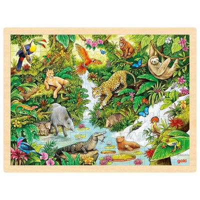Goki Wooden Jigsaw Puzzle nella giungla, 96st.