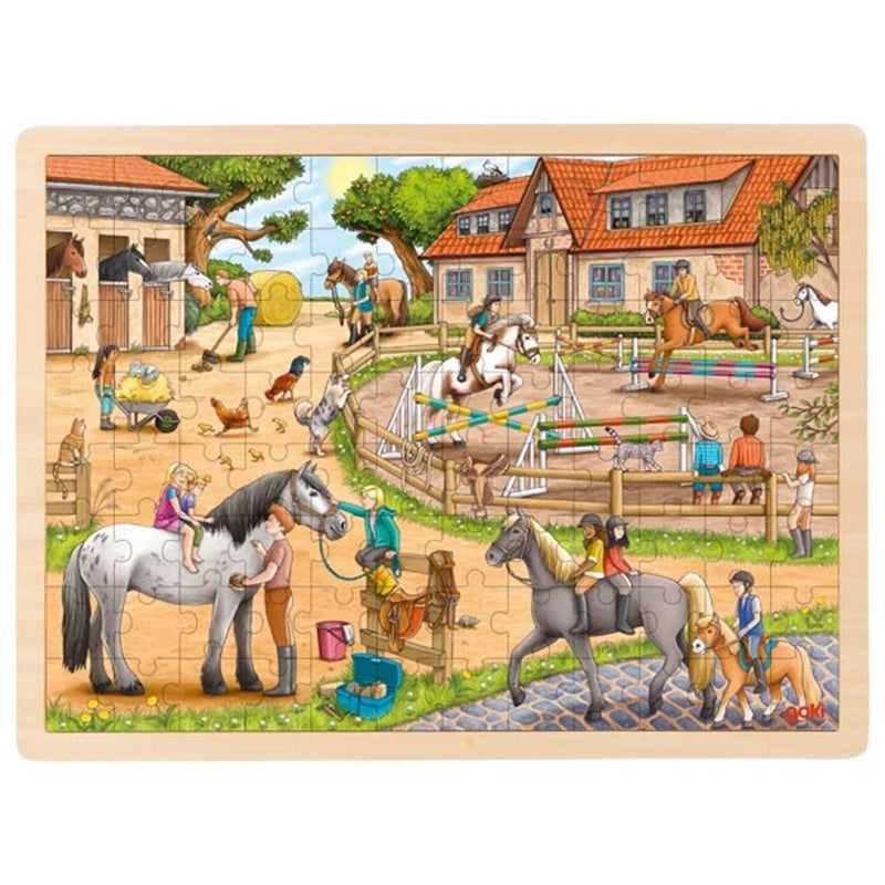 Goki Wooden Jigsaw Puzzle Horse Manege, 96.