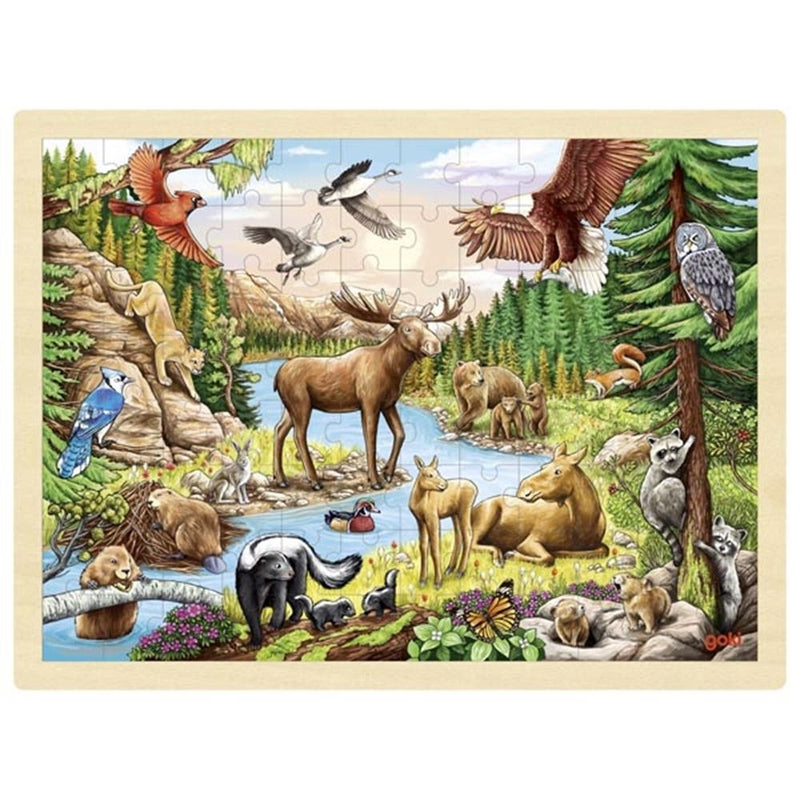 Goki Wooden Jigsaw Puzzle North American Wilderness, 96º.