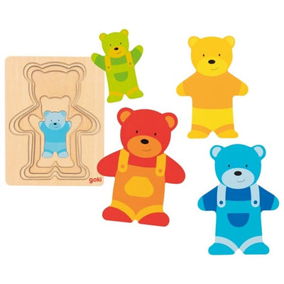 Orso puzzle di strato di legno Goki, 5st.