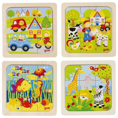 Puzzle fattoria, animali marini, ecc. 9 parti.