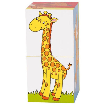 Goki Wooden Block Puzzle Animals, 2st.