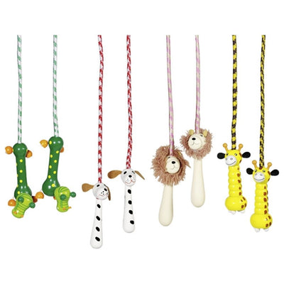 Goki Jumping Rope Animal con asa de madera