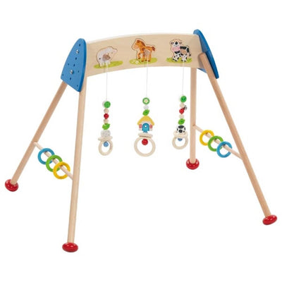 Goki Wooden Baby Gym Animales de granja con sonido