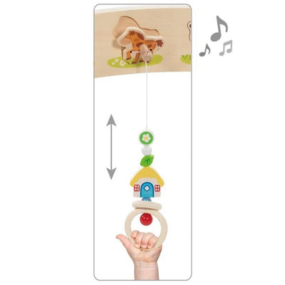Goki Wooden Baby Gym Animales de granja con sonido