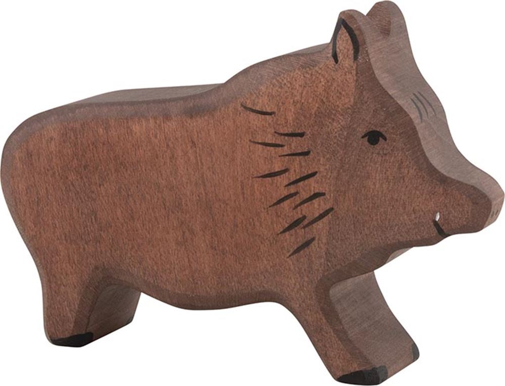 Animales del bosque Holztiger - jabalí - 12x3x8cm - figura de madera - hecho a mano