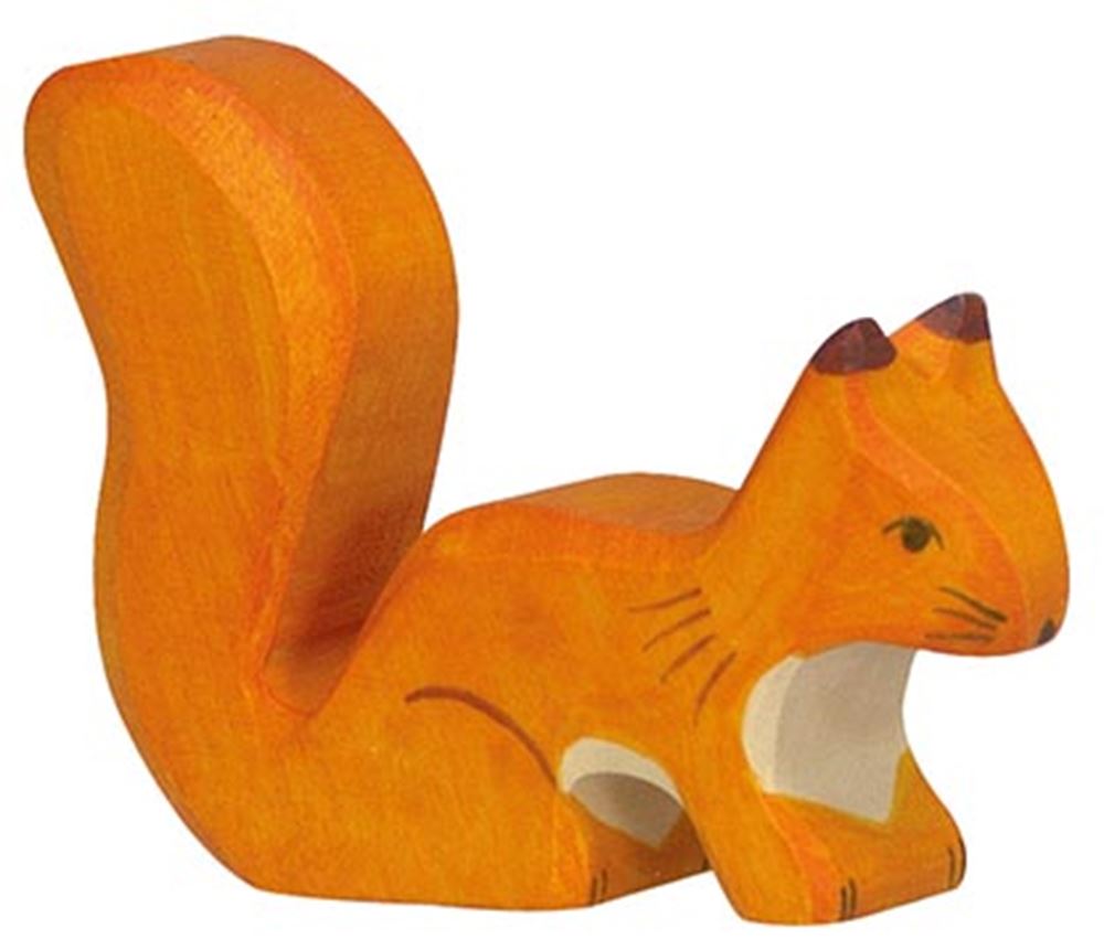 Animales del bosque Holztiger - ardilla de pie - 8x2x6cm - figura de madera - hecho a mano