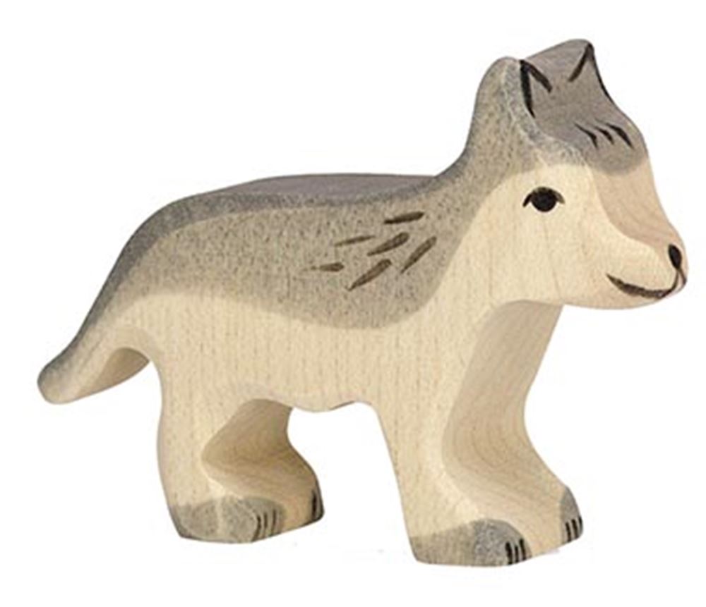 Holztiger forest animals - wolf small - 7x2x5cm - wooden figure - handmade