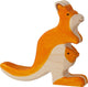 Canguro Holztiger con cachorros. 15cm.