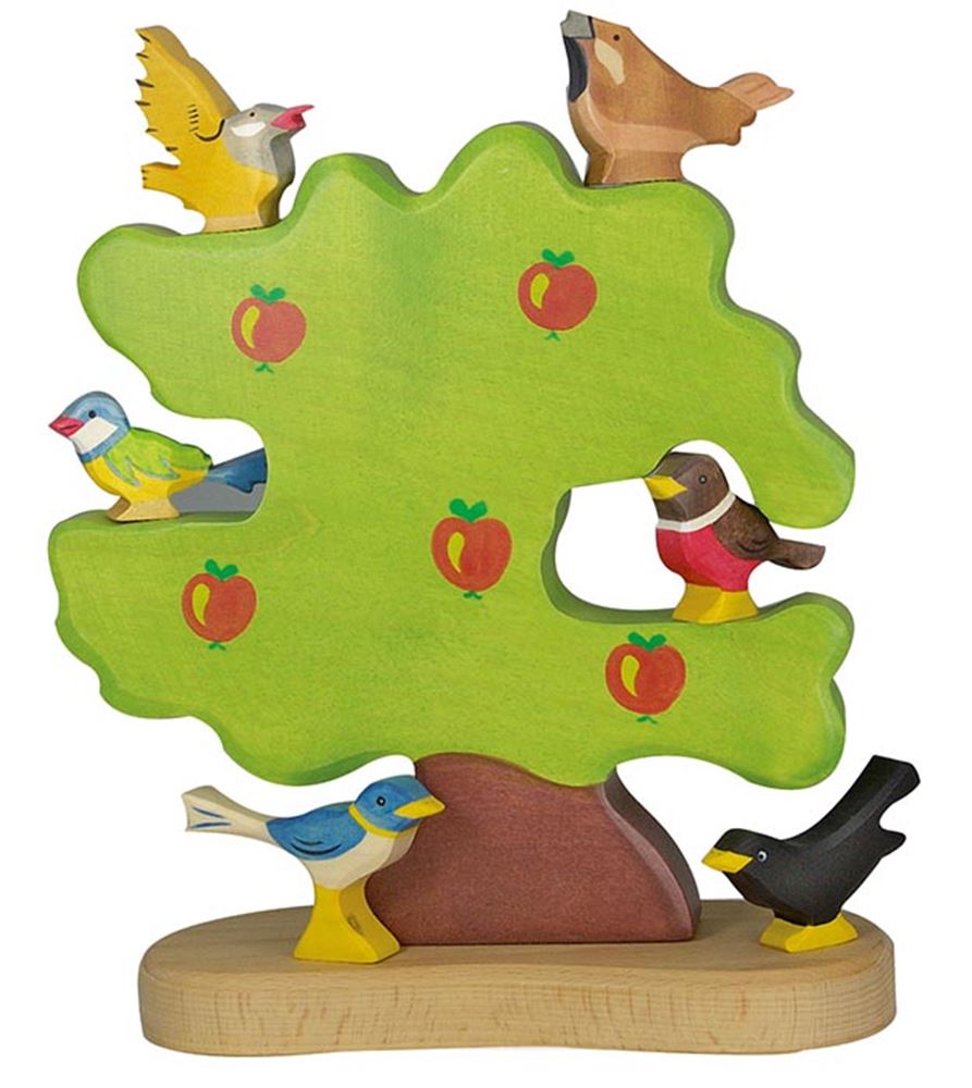 Holztiger forest - apple tree for birds - 20x2x20cm - wooden figure - handmade