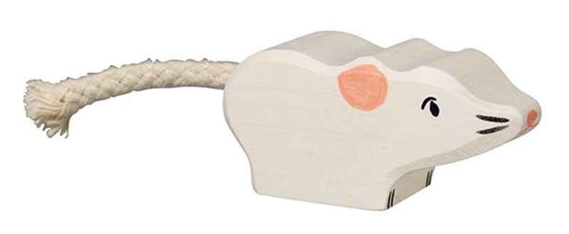 Holztiger mouse, white. 5 centímetros.