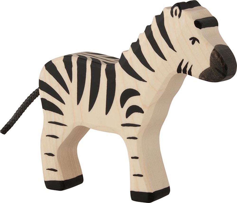 Holztiger wild - cebra - 14x3x14cm - figura de madera - hecho a mano