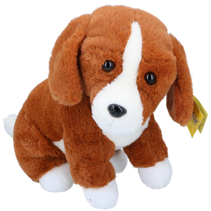 Eddy Toys peluche cane marrone bianco 45 cm