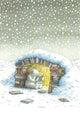 Cartolina illustrata 206: orso polare nell'igloo.