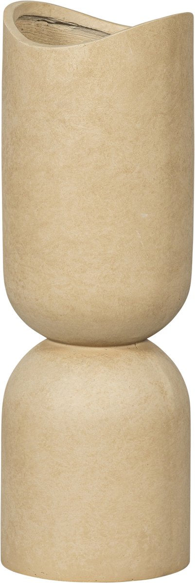 Macetero de madera mosi - arcilla de fibra - beige - 75x25 cm