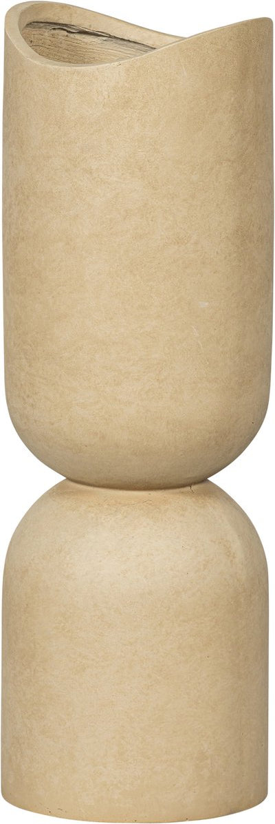 Vaso in legno portavasi mosi - fibra di argilla - beige - 75x25 cm
