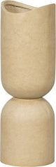 Macetero de madera mosi - arcilla de fibra - beige - 75x25 cm