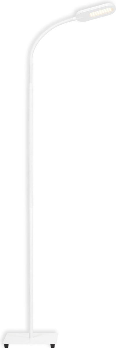 Gradino da ufficio Briloner - lampada da terra a LED - lampada da terra bianca - con controllo della temperatura del colore CCT - dimmerabile - con touch - inclinabile - 128 cm