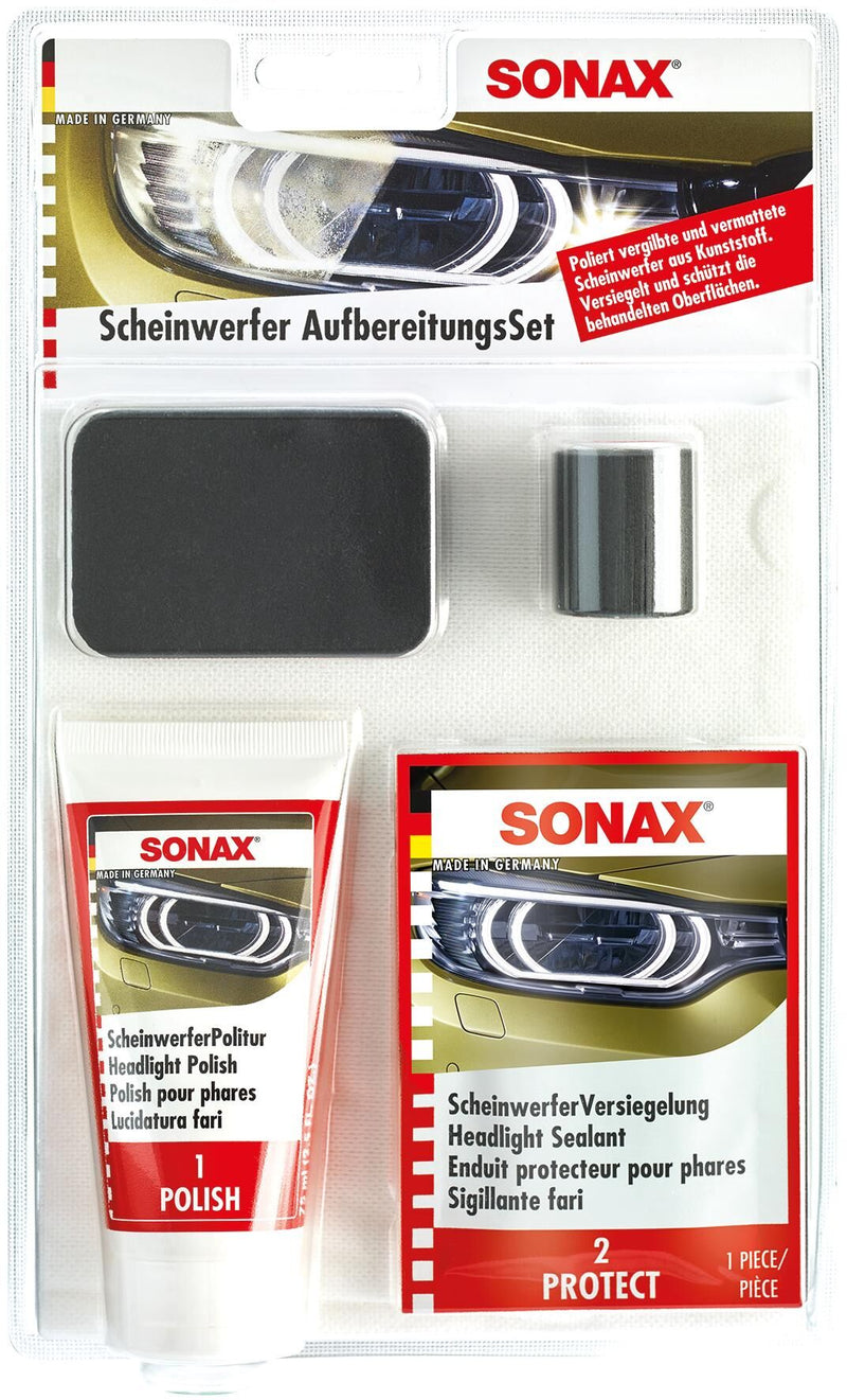 Reacondicionamiento de los faros de Sonax.