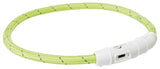 Trixie lichtgevende halsband hond flash usb tpu nylon groen - afbeelding 1