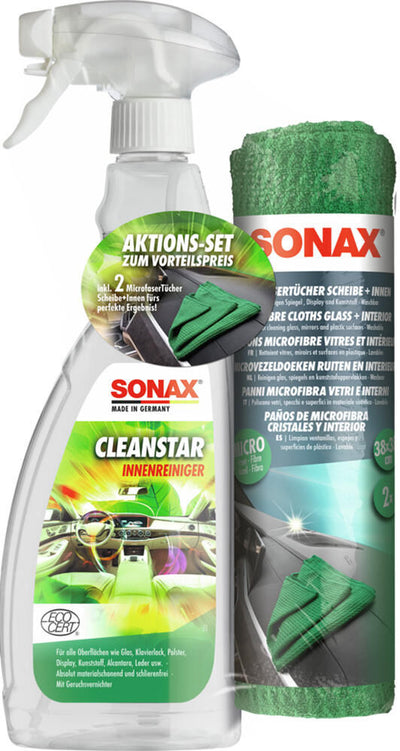 Sonax aktions-set cleanstar ecocert+microfasertücher clean-star-set 750 ml