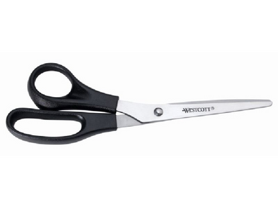 Westcott schaar buro 21cm rvs kunststof grip, linkshandig