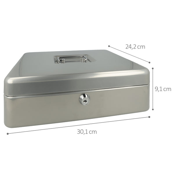 WESTCOTT WESTCOTT AC-E51002-ZI Geldkist 301x242x91mm grigio argento, schieramento di plastica con 5 corsi