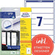 Blocco per carte da inserimento avery l7702-25 192x39mm codifica colore ultra bianco 7x25 fogli