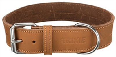 Trixie Collar Dog Grasso Rustico in pelle cardiaca marrone