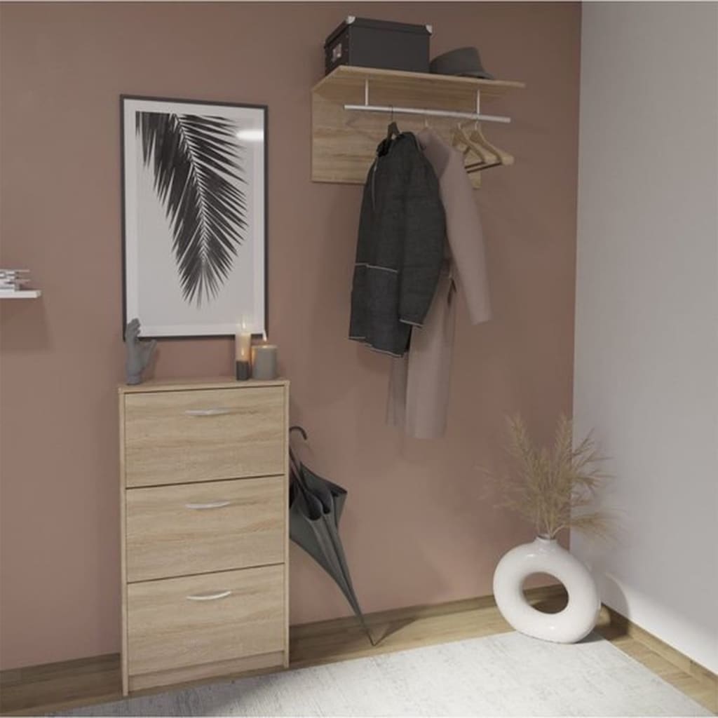 FMD FMD Wall Coat Rack 72x29.3x34.5 cm de roble de color