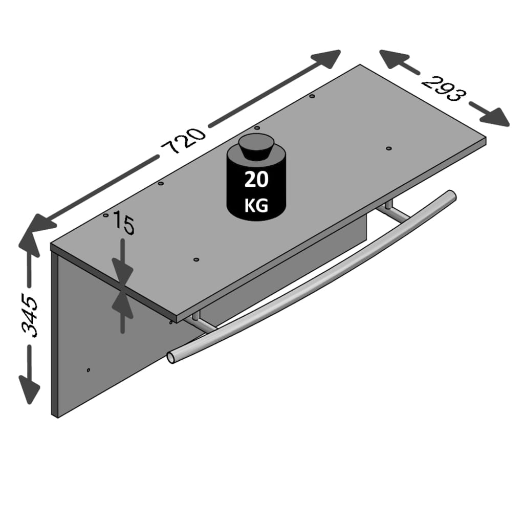 FMD FMD Wall Coat Rack 72x29.3x34.5 cm Precio de concreto