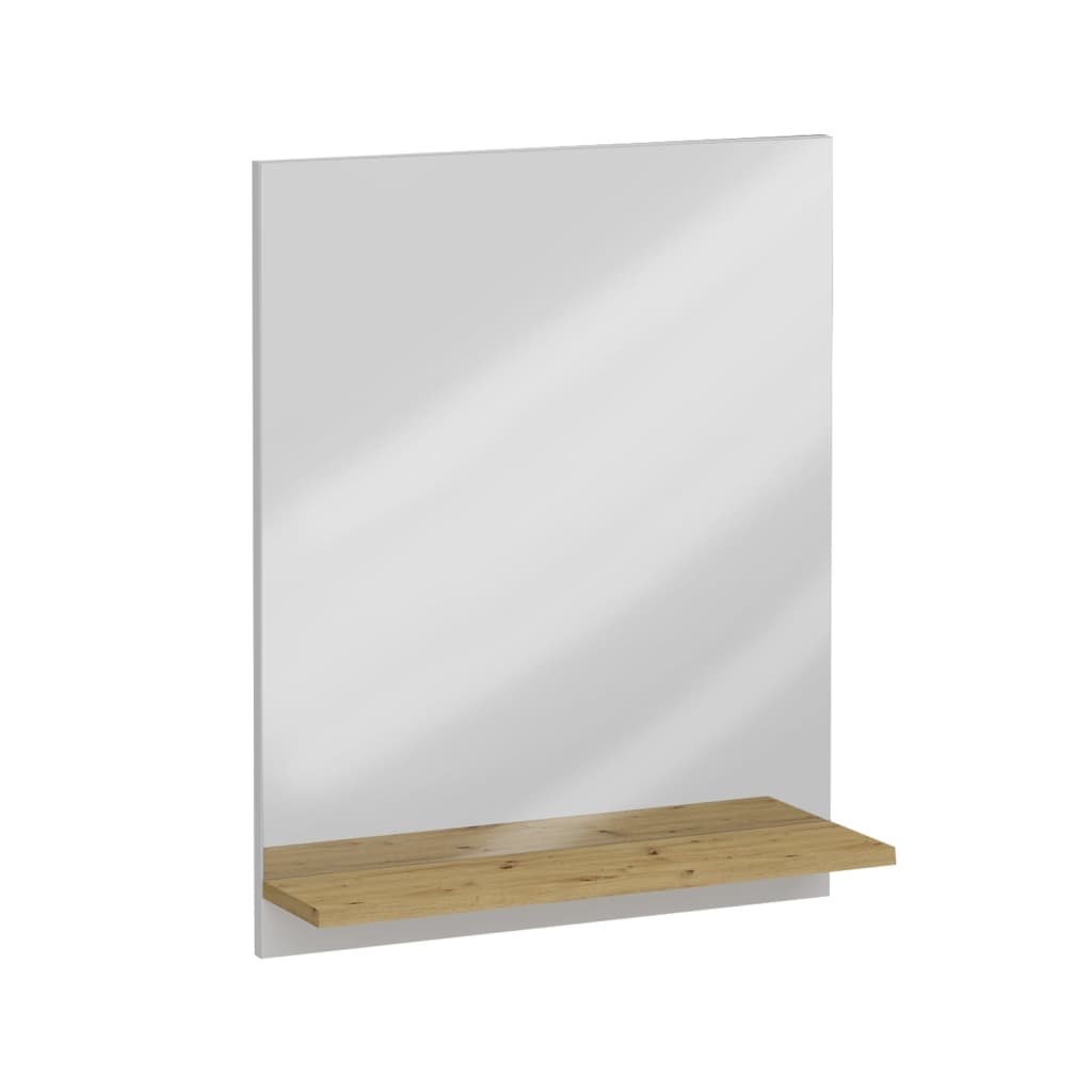 FMD Mirror de pared FMD con estante 54.5x13.5x67.5 cm de roble artesano