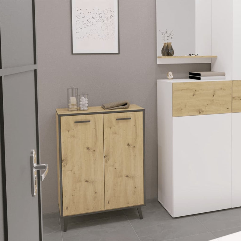 Armadio da scarpe FMD FMD con 5 scomparti 68.5x33x93.5 CM Oak Artisan