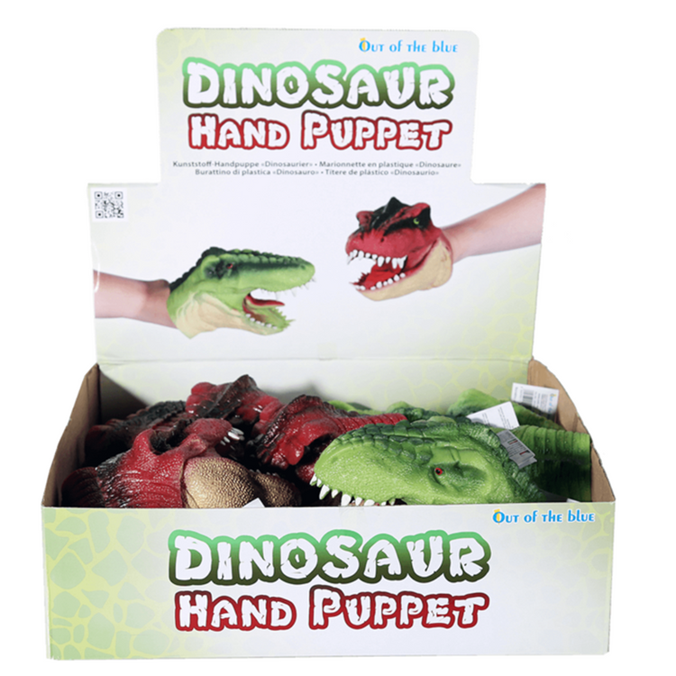 Dsp handpop dinosaurus, ca. 15 cm. 2 ass