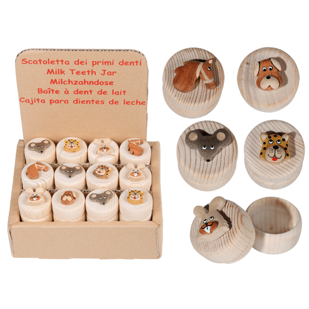 Dsp wooden baby teeth box. 5 assortment.