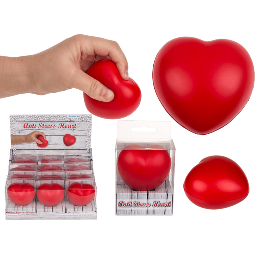Dsp antistress cuore, ca. 6 cm. 12 pezzi
