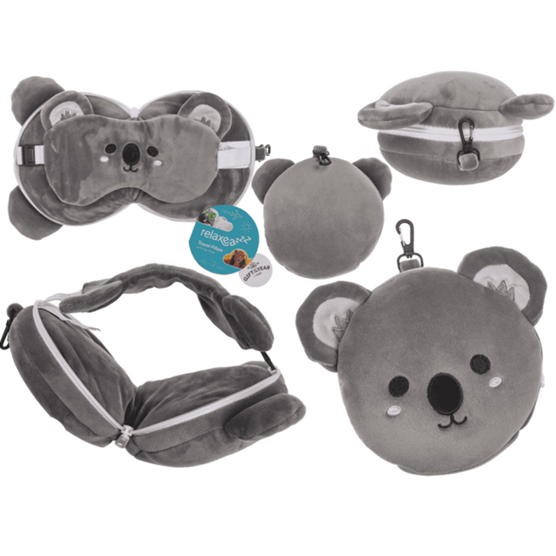 Cuscino da viaggio in peluche per bambini con maschera per gli occhi k