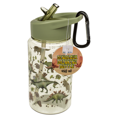 Botella Abi, dinosaurio con pajita. 450ml