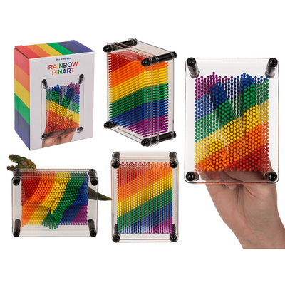 Pin arte arcobaleno. ca. 12x9cm. plastica.