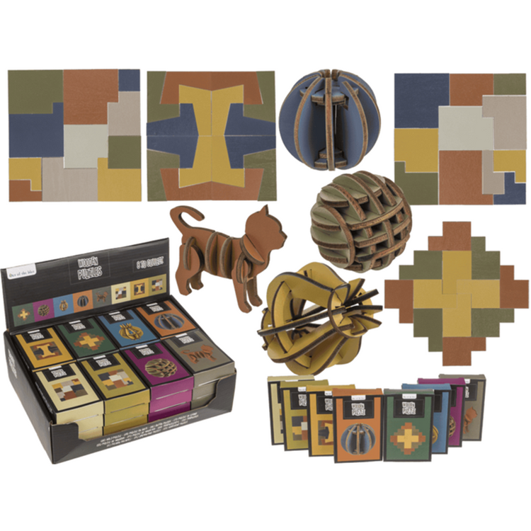 Puzzle in legno Dsp, 8 assortiti in scatola.