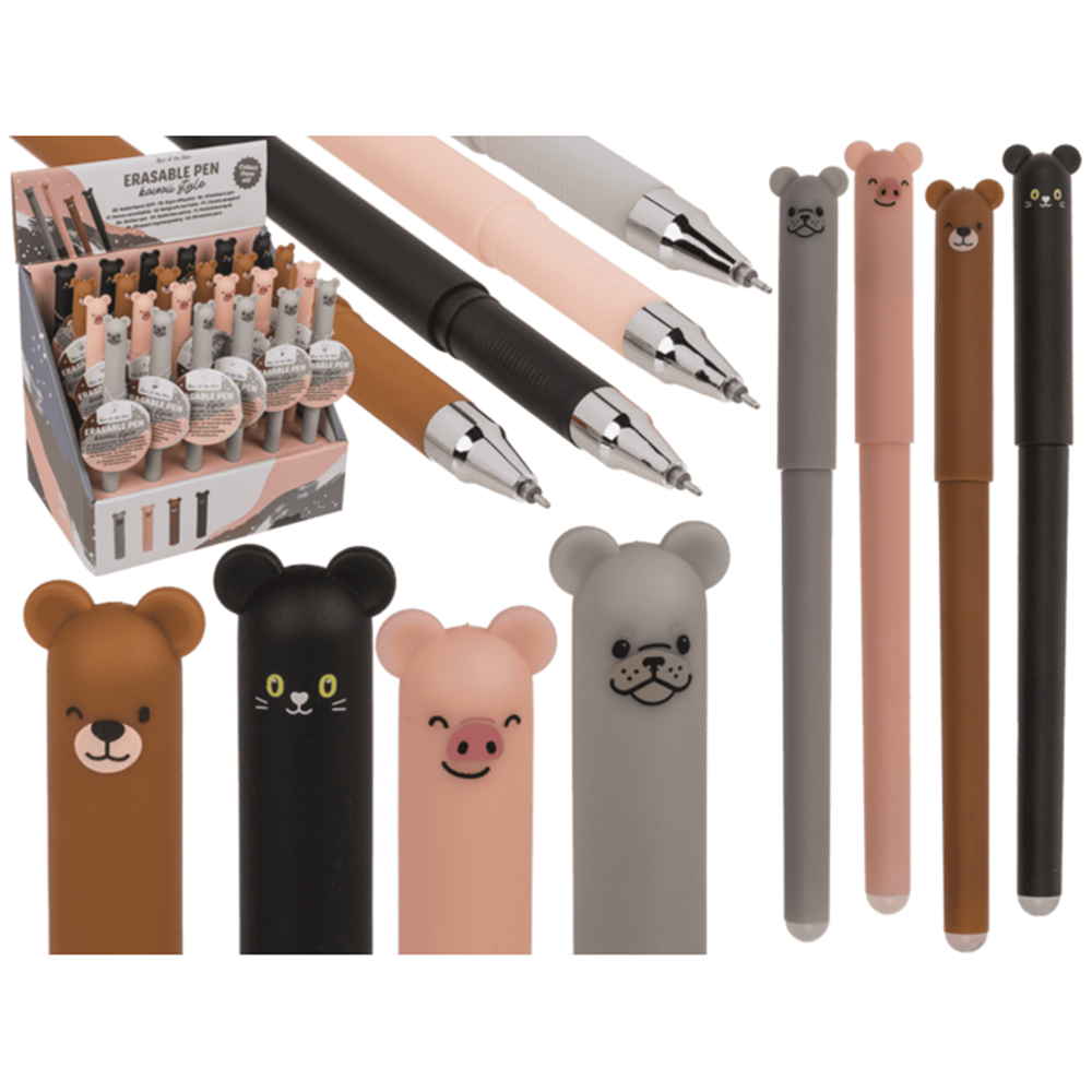 Bolígrafo borrable dsp animales, 14 cm. 4 ejes